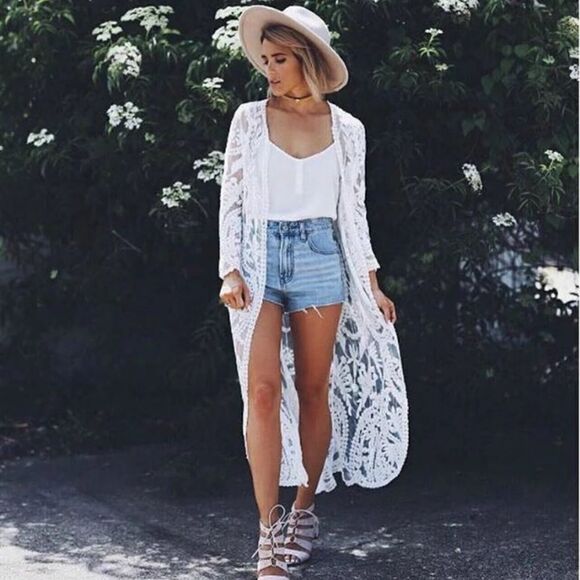 Re-Stock-Beautiful Lace Kimono  - Picture 3 of 5